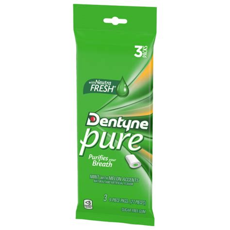 Dentyne Pure Mint with Melon (3 pack - 9 pieces each) | Dentyne US