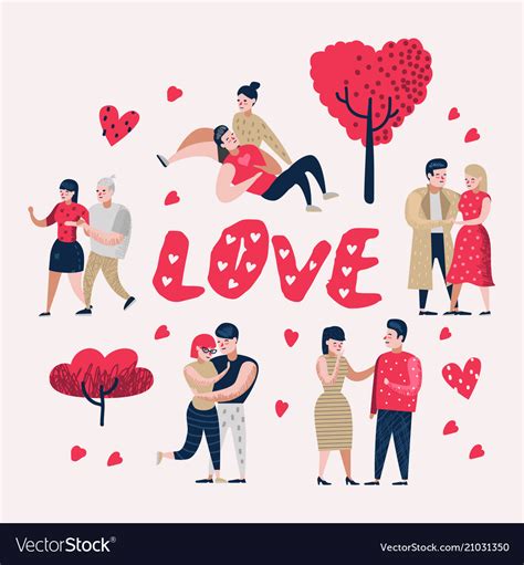 Couple in love cartoon characters people Vector Image