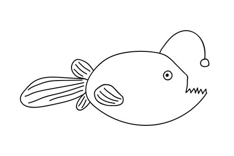 Anglerfish vector doodle illustration. Hand drawn angry-looking deep sea anglerfish. 17588961 ...