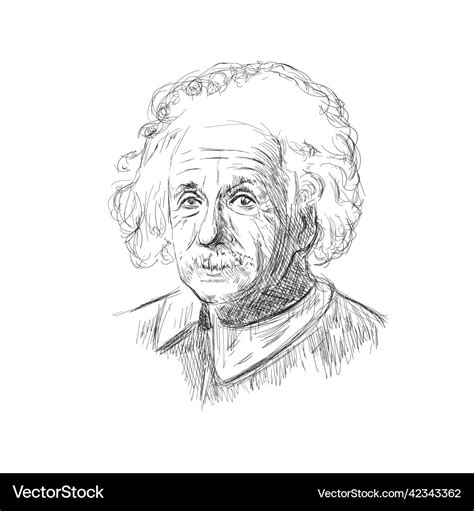 Hand drawn albert einstein Royalty Free Vector Image