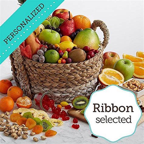 Shari’s Berries – Ultimate Fruit & Snacks Gift Basket with Personalized Ribbon – 1 Count ...