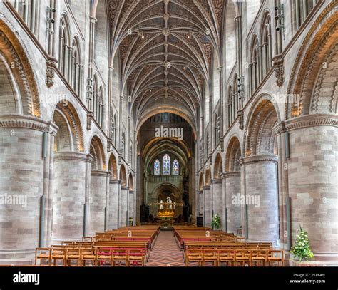 Interior of Hereford Cathedral, Hereford, Herefordshire, England, UK ...