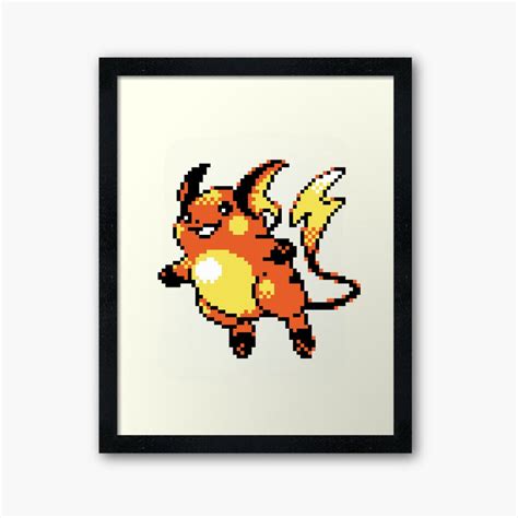 Raichu Pokemon Pixel Art Printable Digital Poster 3 Files in - Etsy