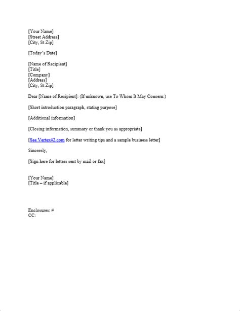 Business Letter Template for Word | Sample Business Letter