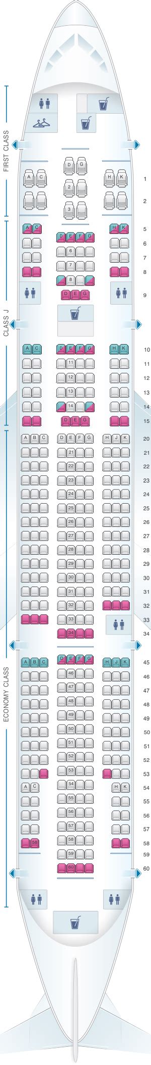 Seat Map Japan Airlines (JAL) Boeing B777 200 W14/15 | SeatMaestro