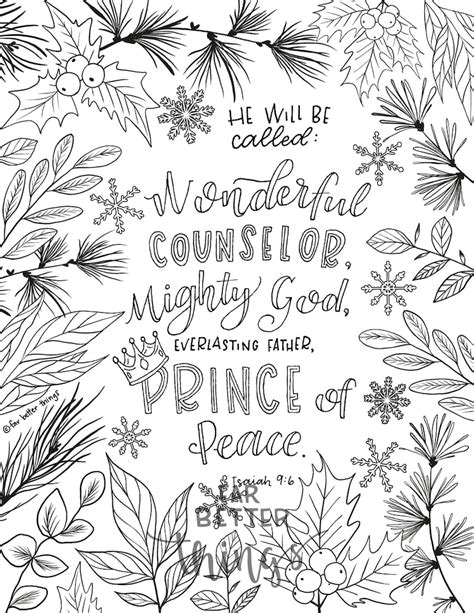 Bible Verse Coloring Page Isaiah 9:6 Printable Bible Verse Coloring Page, Christian Kids ...