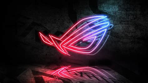 Download wallpaper: Asus ROG neon logo 1366x768