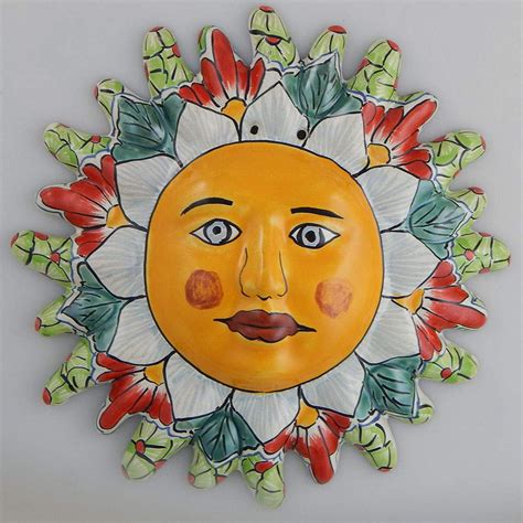 Mexican Ceramic Sun Face Wall Decor Hanging Pottery Folk Art # 09 - Walmart.com