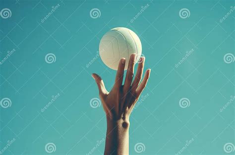 Hand Hitting Ball on Blue Sky Background, Volleyball Banner Concept, Generative AI Stock Image ...