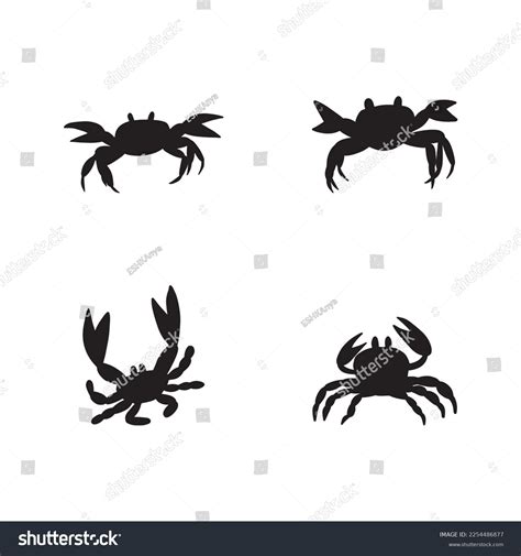 Black Silhouette Crab On White Background Stock Vector (Royalty Free ...