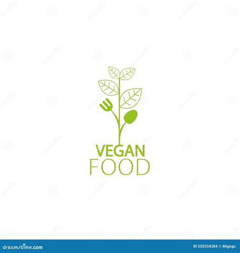 Vegan Food Logo Template Creative Design With Green Sprout. Vegan ...