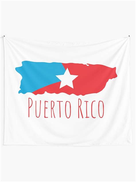 "Puerto Rico map with the colors of the flag (Mapa de Puerto Rico con colores bandera)" Tapestry ...