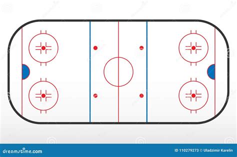 Hockey Rink Markup. Outline of Lines on an Ice Hockey Rink Stock Vector ...