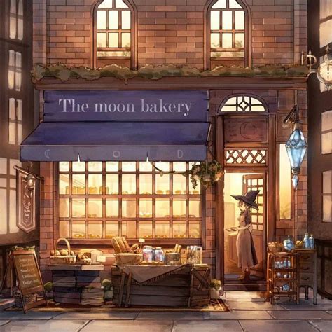 The Moon Bakery - Anime Waifu | Dreamy Art and Cafe Illustration