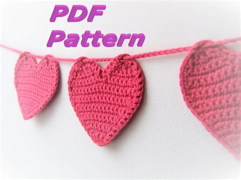 Heart Crochet Garland Pattern Valentine for Beginners_knit Applique ...