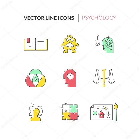 Símbolos de psicología y salud mental Vector de stock por ...