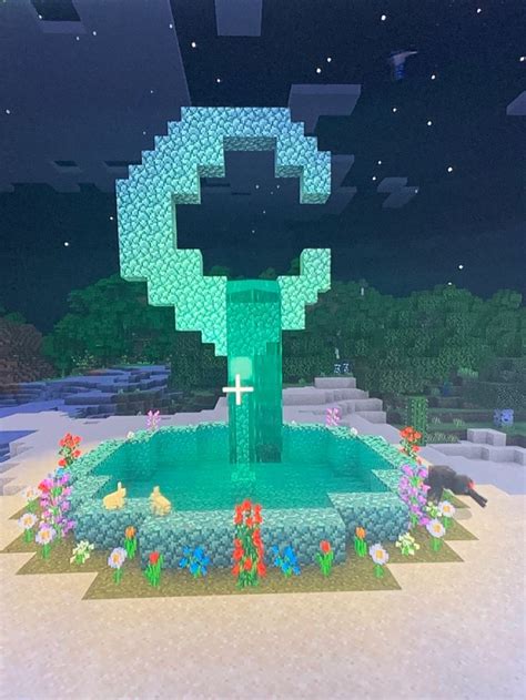 Crescent Moon Fountain | Cool minecraft creations, Minecraft crafts, Minecraft statues