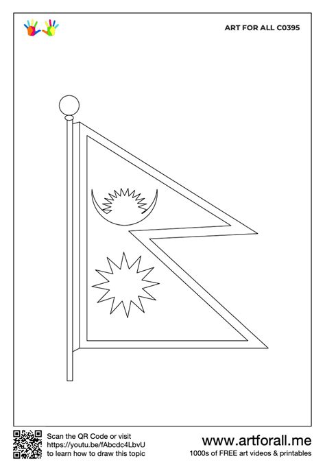 How to draw the National Flag of Nepal