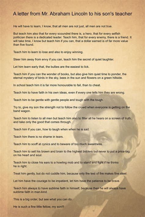 Abraham Lincoln’s letter to his son’s teacher | gwamakaTM