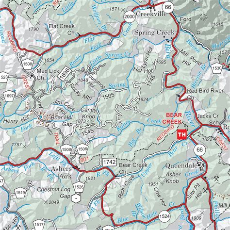 Daniel Boone National Forest Redbird Ranger District, Forest Visitor Map by US Forest Service R8 ...