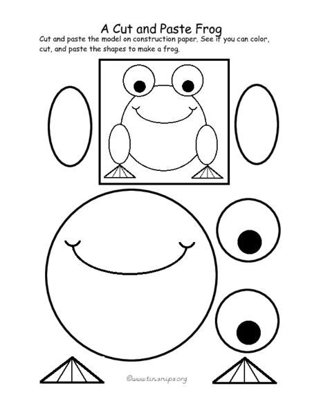 A Cut and Paste Frog Pre-K - 1st Grade Worksheet | Lesson Planet | Cut ...