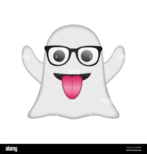 Ghost emoji vector illustration isolated. Halloween ghost emoticon on ...