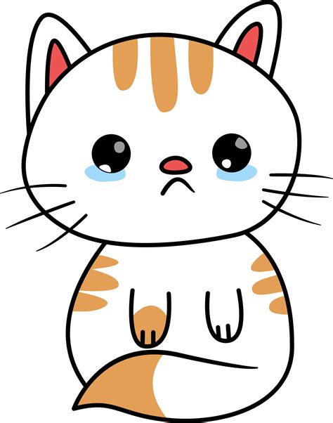 Cute cat crying cartoon vector icon illustration 18928299 Vector Art at ...