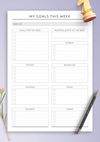 Download Printable My Goals This Week PDF