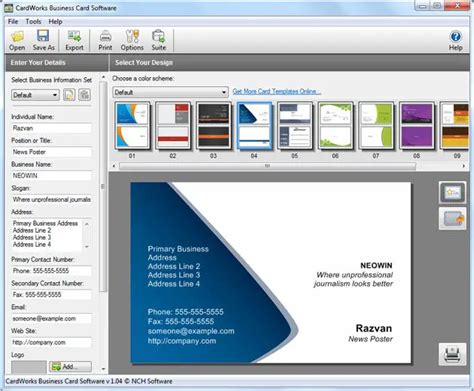 Software to make business card designs - Techyv.com