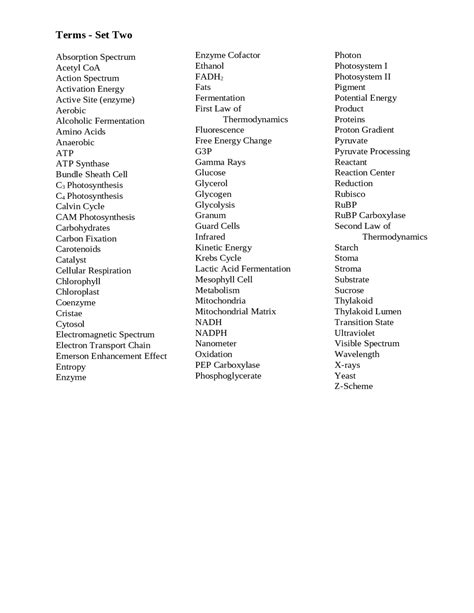 Introduction to General Biology - Terms for Test 2 | BIOL 1110 - Docsity