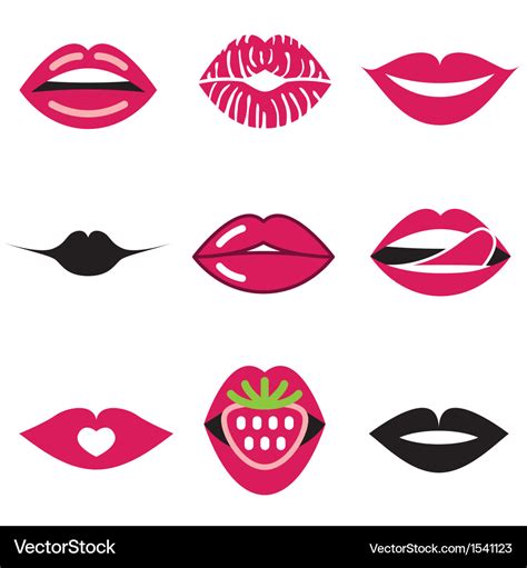 Logo icons lips Royalty Free Vector Image - VectorStock