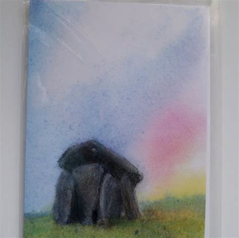 Greetings card A5 Trethevy Quoit Cornwall sunri... - Folksy