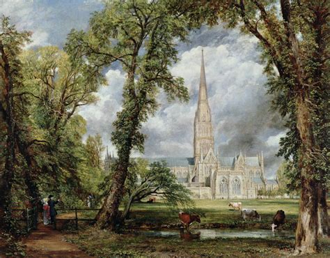 Salisbury Cathedral from the Bishop s Garden - oil painting of John Constable as art print or ...