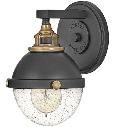 Hinkley 5170BK Fletcher 1 Light 8 inch Black/Heritage Brass Bath Wall Light