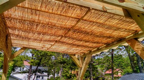 Incredible Bamboo Waterproof Pergola Roof Ideas References