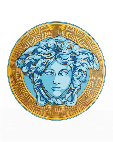 Versace Medusa Amplified Blue Coin Tea Cup and Saucer | Neiman Marcus