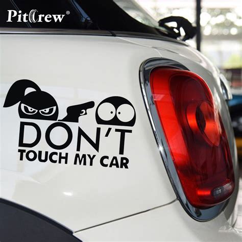 1PC 15*7cm Don't Touch My Car Funny Car Stickers Reflective Vinyl Car ...