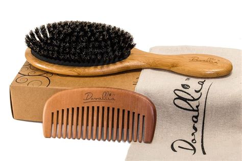 Amazon.com : Boar Bristle Hair Brush Set for Women and Men - Designed ...