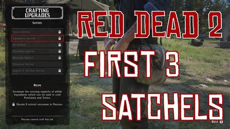 RDR2 - Efficiently Craft the First Three Satchels - YouTube