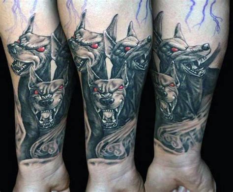 50 Cerberus Tattoo Designs For Men - Three Head Dog Ideas