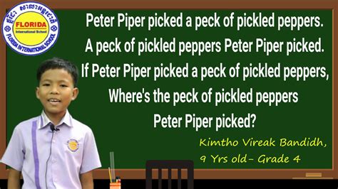 Peter Piper Picked A Peck Of Pickled Peppers Tongue Twister - dohoy