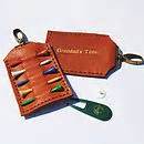 personalised leather golf tee holder by parkin & lewis ...