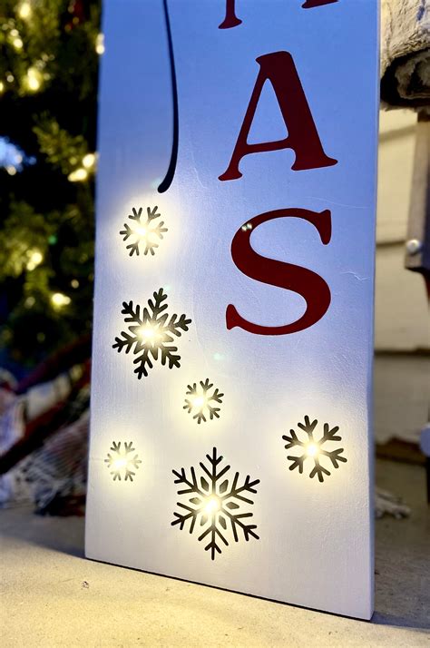 LED Lighted Merry Christmas Sign for Front Porch Merry - Etsy