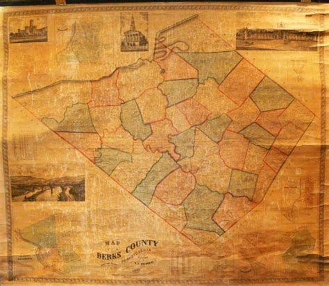 1860 Map of Berks County, Pennsylvania - High Ridge Books, Inc.