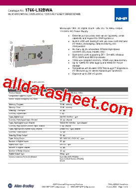 1766-L32BWA Datasheet(PDF) - NHP Electrical Engineering Products