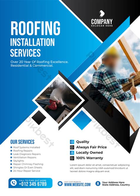 Roofing Flyer Template Design | AI Free Download - Pikbest