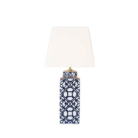 Ely Blue & White Ceramic Table Lamp Base Only