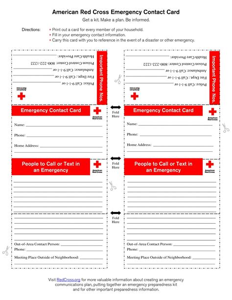 Emergency Contact Card Template – Great Professional Templates