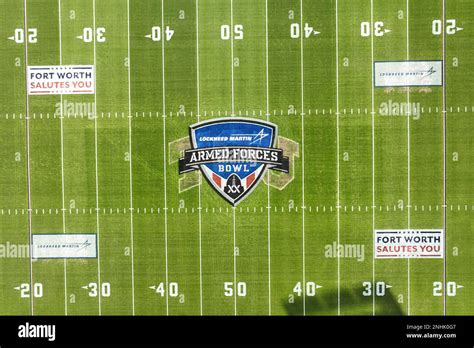 The Lockheed Martin Armed Forces Bowl logo at midfield at Amon G ...