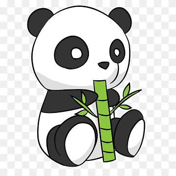 Panda isst Bambus Cartoon, png | PNGWing